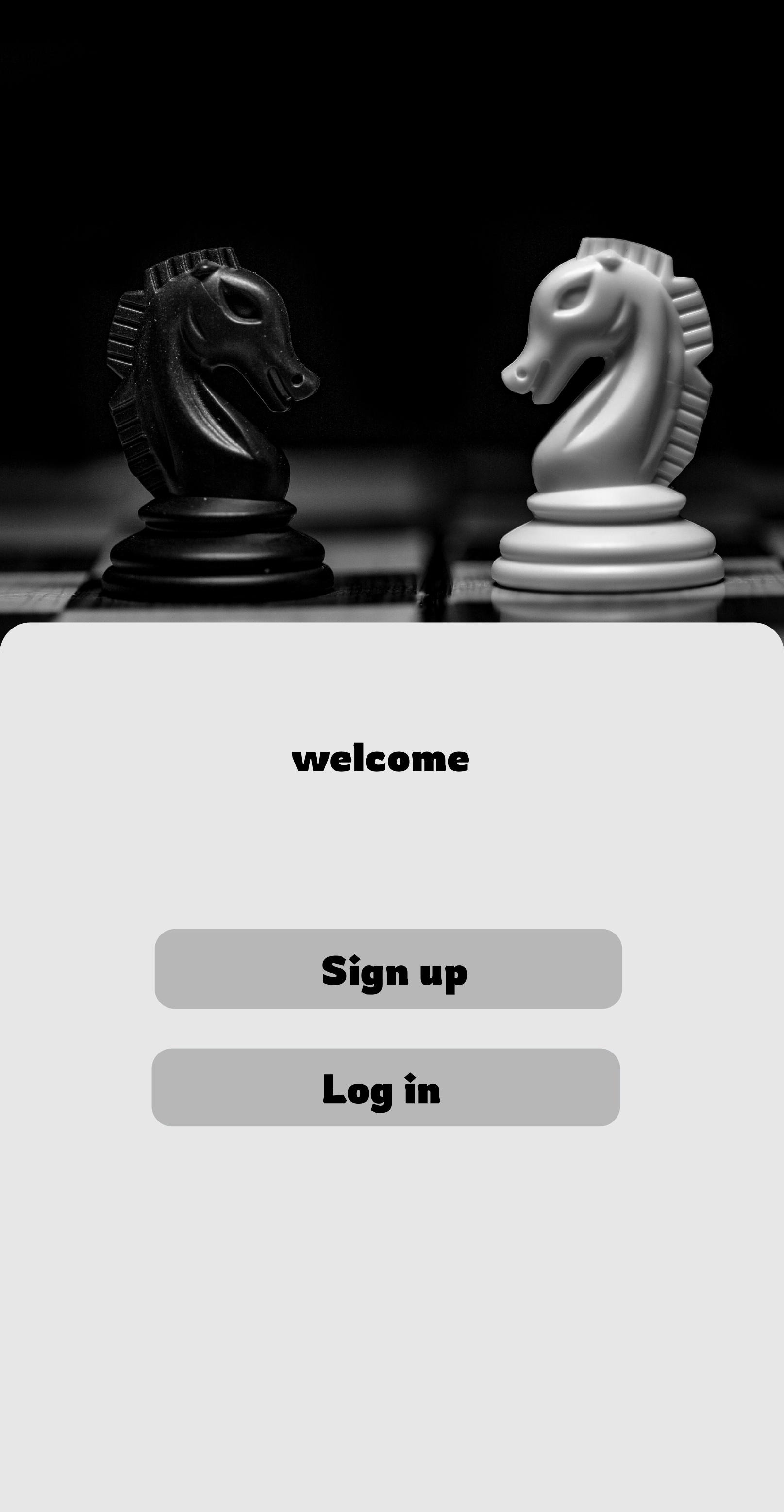 sign up and log in page